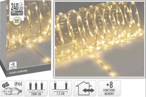 Przejdź do produktu Lampki choinkowe biały ciepły 240 LED 992131