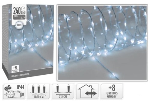 Przejdź do produktu Lampki choinkowe białe 240 LED 992148