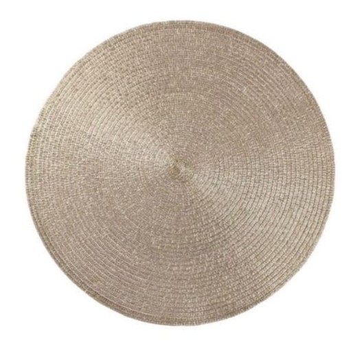 Przejdź do produktu Mata podkładka na stół z koralików 35cm 225307 złota srebrna nitka