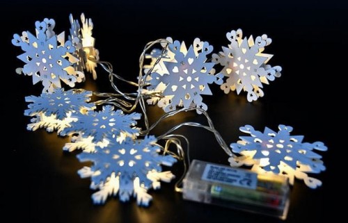 Przejdź do produktu Lampki płatki śniegu 10 led biały ciepły 379969 ozdoba na baterie