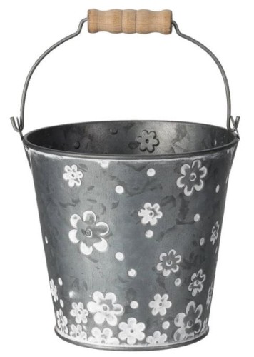 Przejdź do produktu Osłonka na kwiaty wiaderko metalowe ocynkowane 13cm 496704