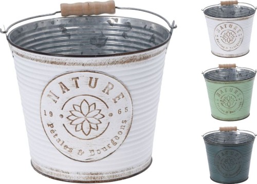 Przejdź do produktu Osłonka na kwiaty wiaderko metalowe 16,5cm 498029