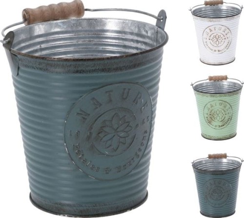 Przejdź do produktu Osłonka na kwiaty wiaderko metalowe 12,5cm 498043