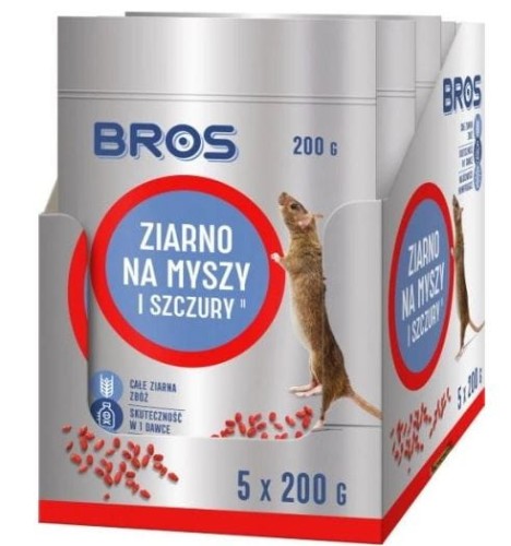Przejdź do produktu Ziarno na myszy i szczury 5x200 g trutka na gryzonie 1 kg