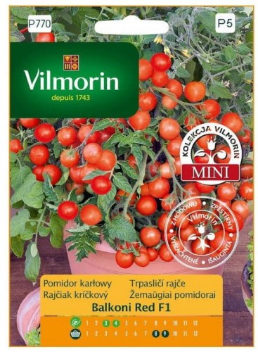 Przejdź do produktu Pomidor karłowy koktajlowy Balkoni Red F1 0,1 g nasiona Vilmorin