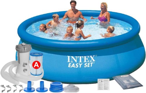 Przejdź do produktu Basen ogrodowy rozporowy  pompa filtr 396x84 INTEX 28142