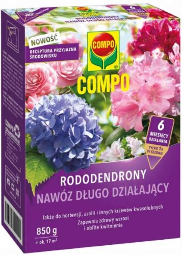 Przejdź do produktu Nawóz do rododendronów azalii hortensji wrzosów długo działający Compo 850g