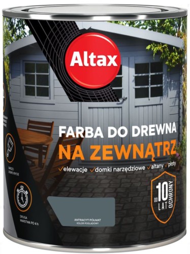 Przejdź do produktu Farba do drewna na zewnątrz renowacyjna antracyt 0,75l Altax