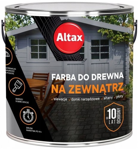 Przejdź do produktu Farba do drewna na zewnątrz renowacyjna antracyt 2,5l Altax