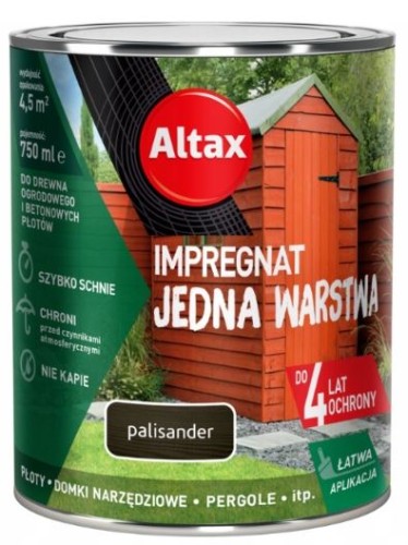 Przejdź do produktu Impregnat do drewna ogrodowego palisander 0,75l Altax  