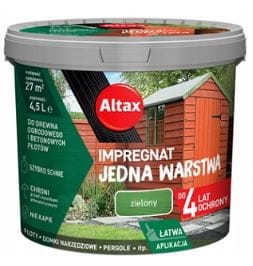 Przejdź do produktu Impregnat do drewna ogrodowego zielony 4,5l Altax 