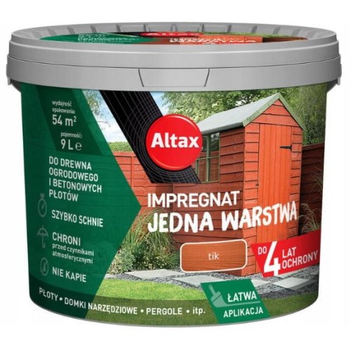 Przejdź do produktu Impregnat do drewna ogrodowego tik 9l Altax  