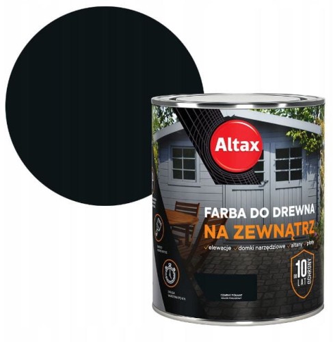 Przejdź do produktu Farba do drewna na zewnątrz renowacyjna czarny półmat 0,75l Altax