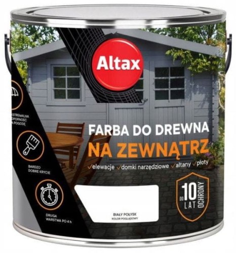 Przejdź do produktu Farba do drewna na zewnątrz renowacyjna biały połysk 2,5l Altax