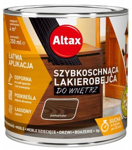Przejdź do produktu Lakierobejca do wnętrz do drewna palisander 250ml Altax 