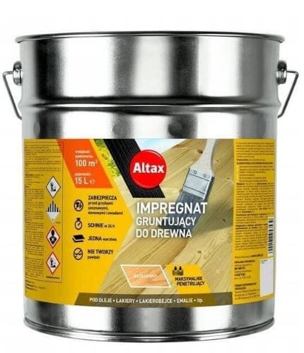 Przejdź do produktu Impregnat do drewna gruntujący bezbarwny 15l penetrin altax