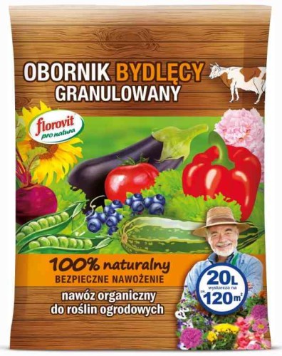 Przejdź do produktu Obornik bydlęcy granulowany nawóz naturalny krowi 20L Florovit