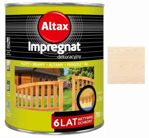 Przejdź do produktu Impregnat dekoracyjny do drewna biały 750ml Altax