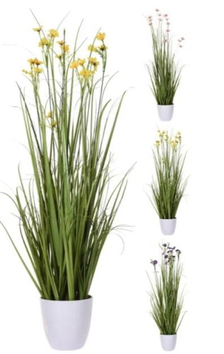 Przejdź do produktu Sztuczna trawa roślina kwiat w donicy 95cm 423840