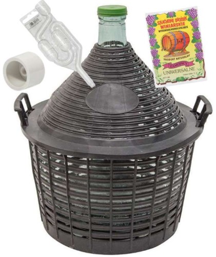 Przejdź do produktu Balon do wina 25L gąsior w koszu plastikowym + 4 gratisy 