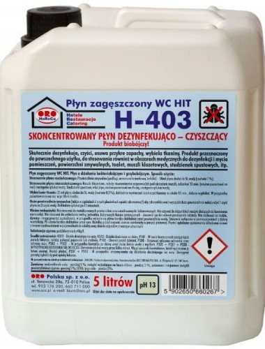 Przejdź do produktu Płyn koncentrat dezynfekująco czyszczący ORO H-403