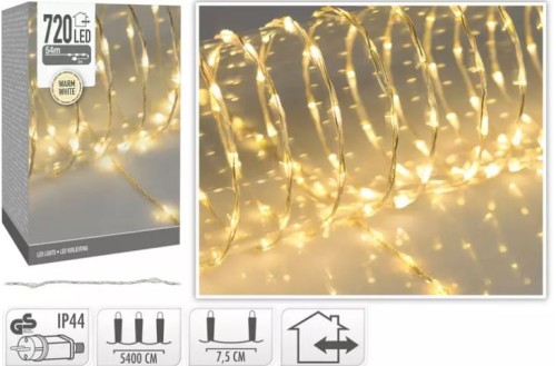 Przejdź do produktu Lampki choinkowe 720 Led biały ciepły 973543