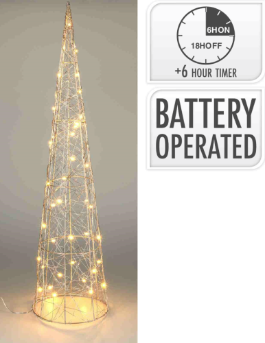 Przejdź do produktu Choinka stożek 80 cm złote światła LED 608190