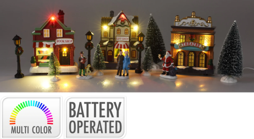 Przejdź do produktu Świąteczne miasto scenka LED 14 elementów 49863