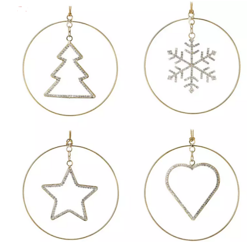 Przejdź do produktu Ozdoba wisząca złota na choinkę 12 cm 629188