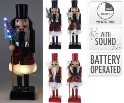 Przejdź do produktu Figurka żołnierzyk dziadek do orzechów z dźwiękiem LED 86936