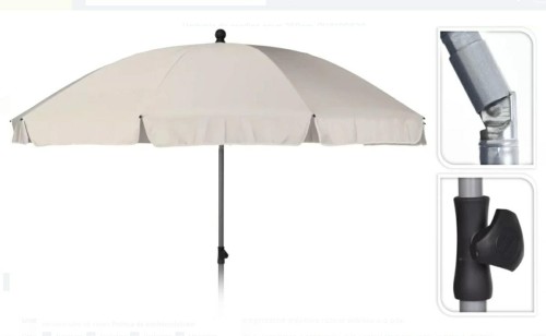 Przejdź do produktu Parasol kremowy ogrodowy plażowy 250 cm regulacja stopnia nachylenia 398414