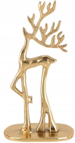 Przejdź do produktu Renifer złoty z porożem figurka metalowa 20cm 