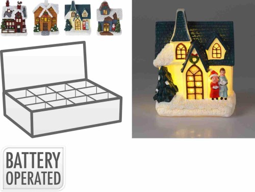 Przejdź do produktu Domek świąteczny LED 10 cm 052436
