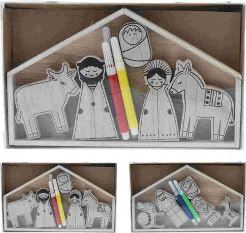 Przejdź do produktu Zestaw szopka świąteczna do malowania 161398