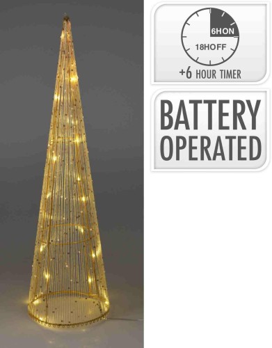 Przejdź do produktu Choinka stożek złoty led 50 cm 177283