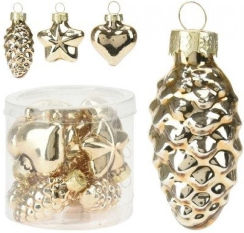 Przejdź do produktu Zestaw bombki choinkowe szklane złote na choinkę 12szt 960352