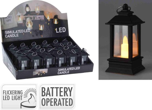 Przejdź do produktu Latarnia lampion ze świecą 9 cm czarna 109123