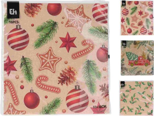 Przejdź do produktu Serwetki świąteczne 16 szt 33x33 cm 217750