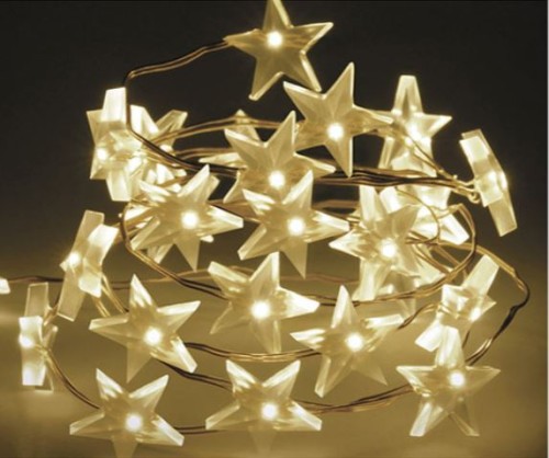 Przejdź do produktu Lampki gwiazdki białe ciepłe 40 LED na srebrnym druciku 667470