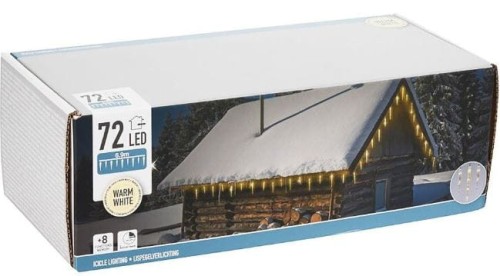 Przejdź do produktu Kurtyna sople lampki świąteczne na balkon dom 72 Led 6,9m 651328