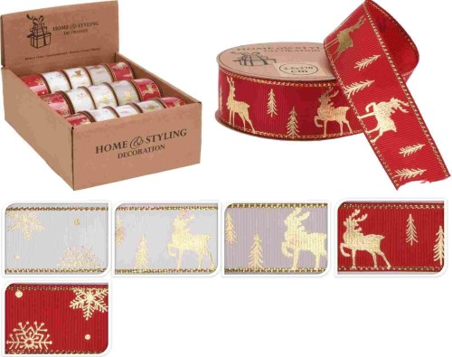 Przejdź do produktu Wstążka świąteczna 2,5 x 270 cm 228183