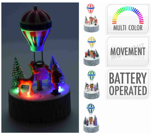 Przejdź do produktu Scenka świąteczna led z balonem 17 cm 065054