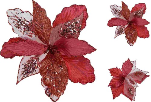 Przejdź do produktu Kwiat na klipsie 28 cm czerwony 278805