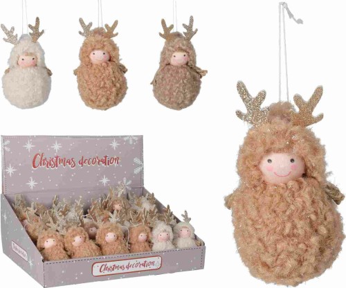 Przejdź do produktu Ozdoba wisząca lalka renifer 13 cm 254922