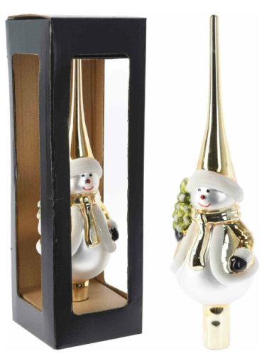 Przejdź do produktu Czub na choinke złoty bałwan 28 cm 205498