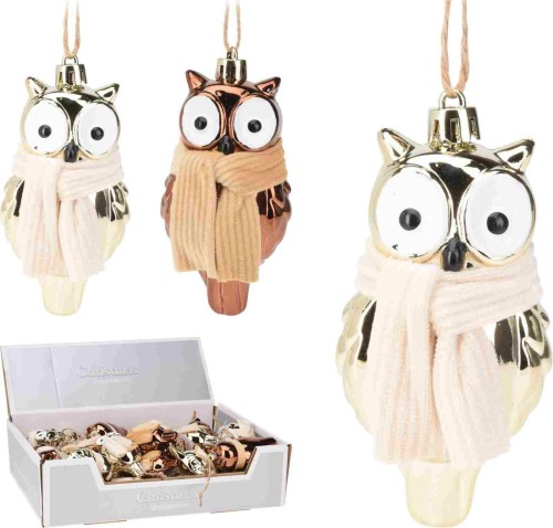 Przejdź do produktu Ozdoba wisząca sowa 9 cm 243599