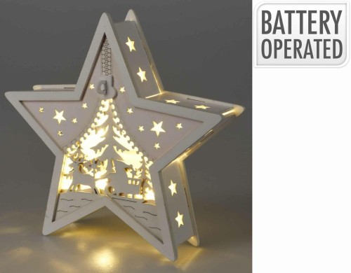 Przejdź do produktu Dekoracja drewniana świąteczna z led 230612