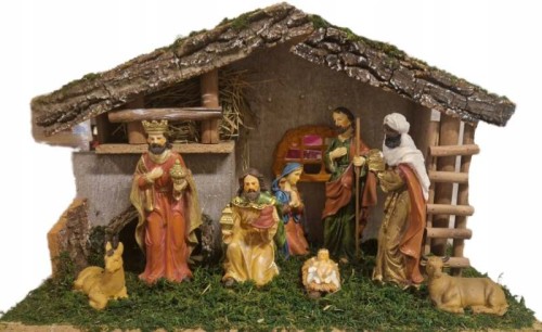 Przejdź do produktu Szopka bożonarodzeniowa z figurami oświetlenie led 225137