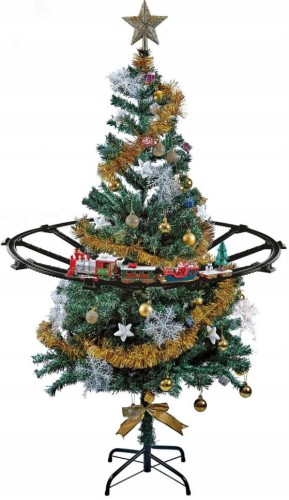 Przejdź do produktu Kolejka na choinkę świąteczny pociąg z dźwiękiem i światłem 213059