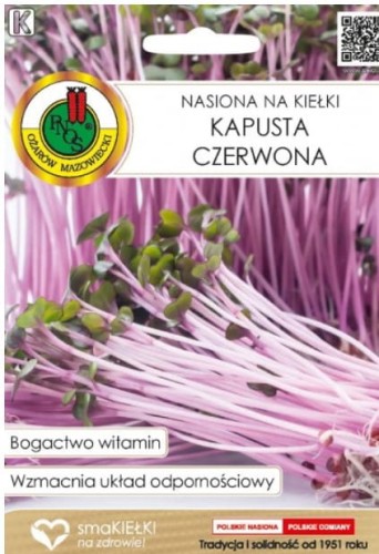 Przejdź do produktu Nasiona na Kiełki Kapusta Czerwona 100 g PNOS
